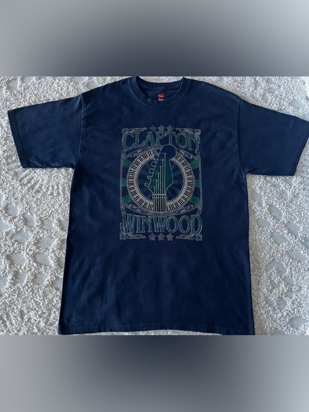 Vintage Eric Clapton & Steve Winwood Navy 2009 North American Tour Tee Sz M
